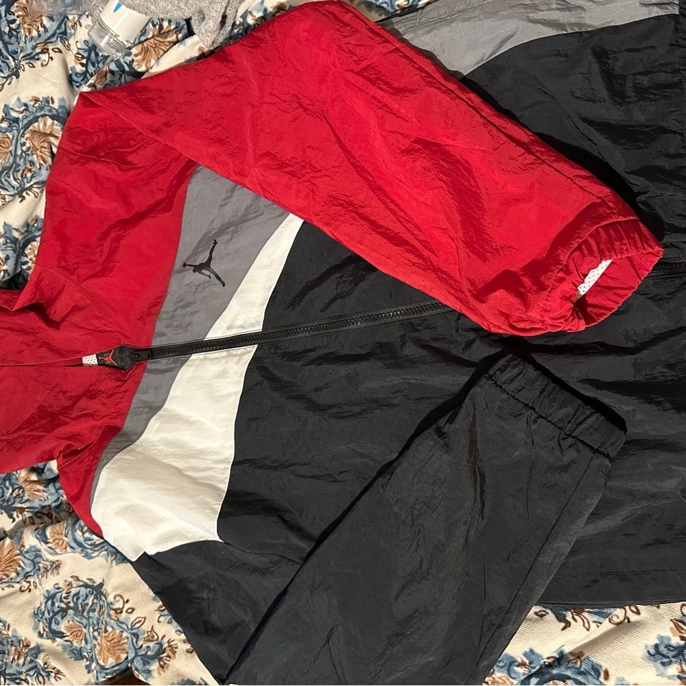 Red and Black Windbreaker Jacket